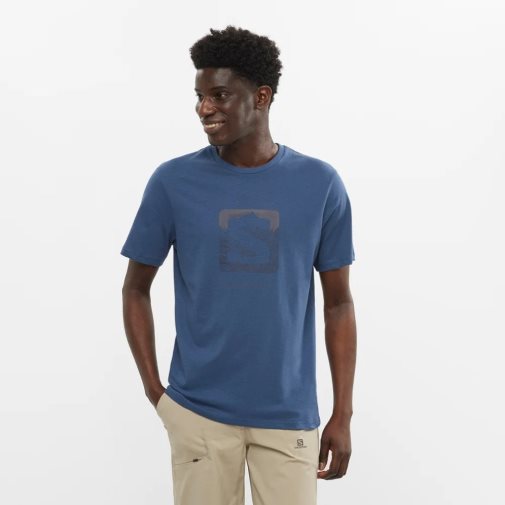 Blue Salomon Outlife Logo Short Sleeve Men's T-Shirts | IE UT3842